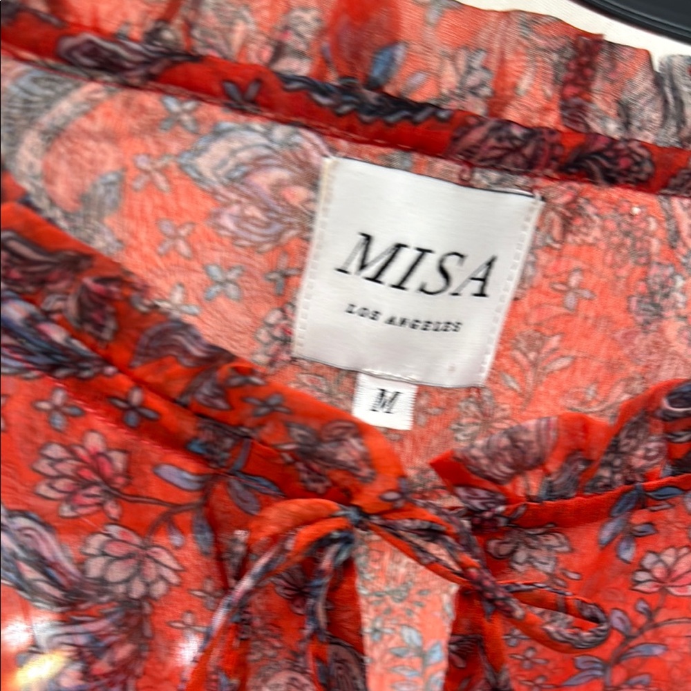 MISA Los Angeles Floral Blouse silk and sexy